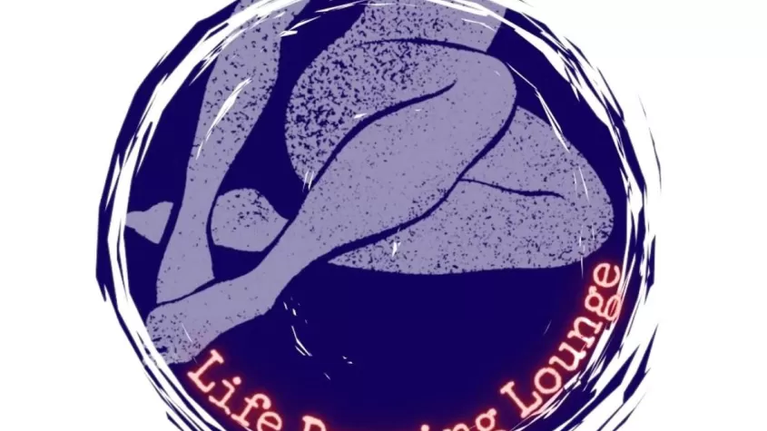 Purple circle with legs and an arm drawn within them