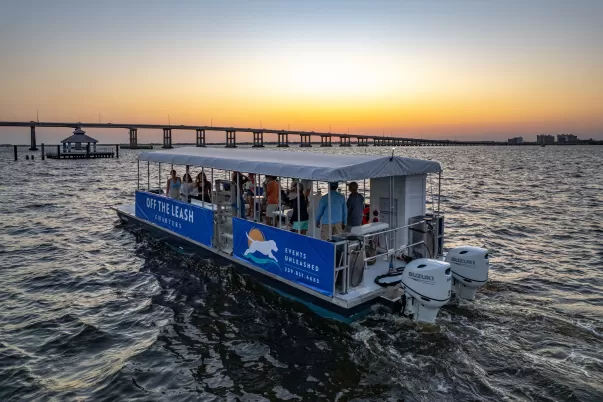 exterior of boat at sunset